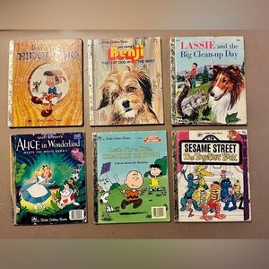 📚 Vintage Little Golden Books Lot – Disney, Sesame Street, Peanuts